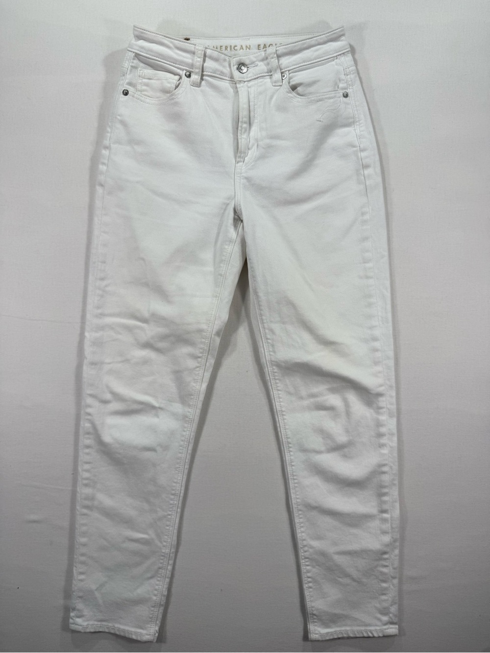 American Eagle Outfitters White High-Rise Slim Jeans